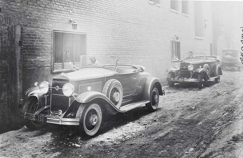 Automobiles Parked on Side Street in St. Louis, 1930s.