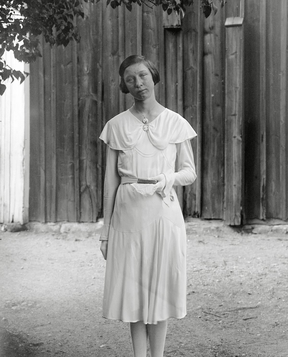 Siri Johanson in confirmation attire, Kotte, Altuna parish, 1931