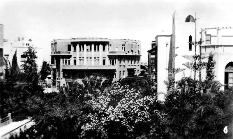 Looking north along Bialik Street, Tel Aviv, Palestine (now Israel), circa 1937. The historic Bialik House is on the right.