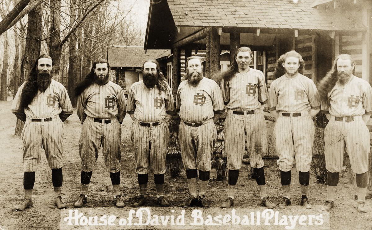 Long-haired and Bearded baseball team: The House of David team was a baseball version of the Harlem Globetrotters