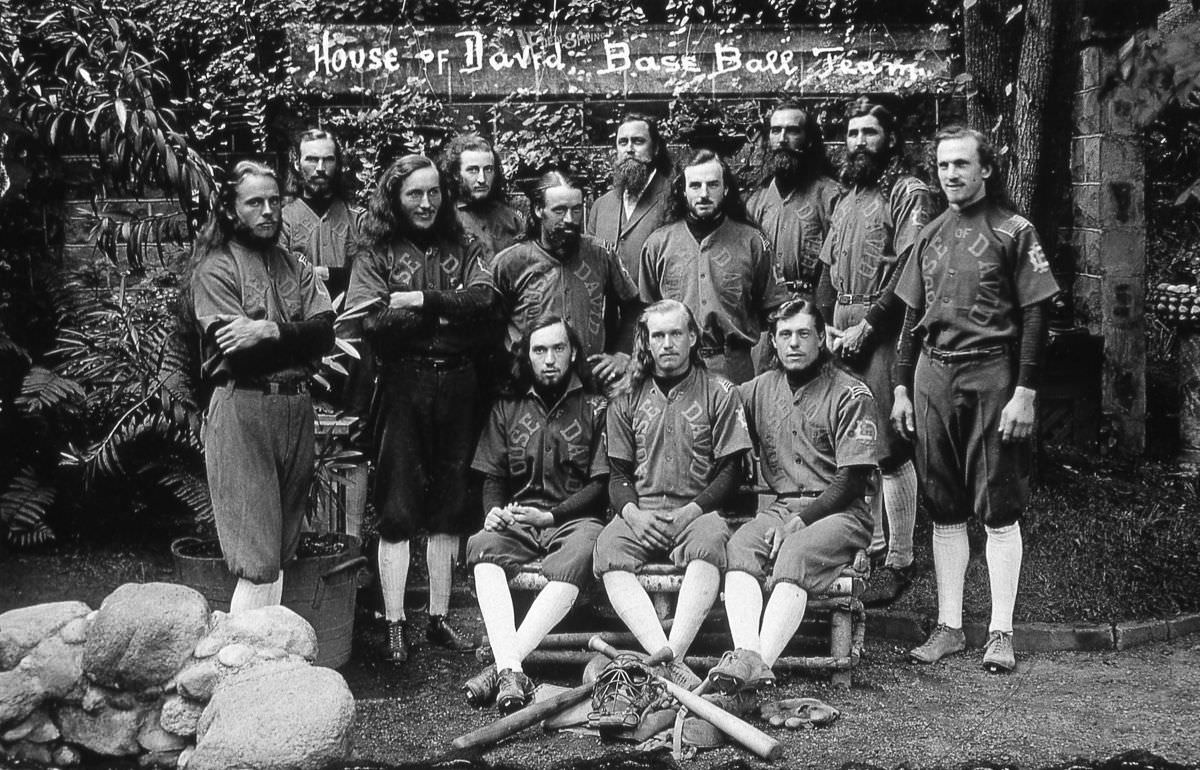 Long-haired and Bearded baseball team: The House of David team was a baseball version of the Harlem Globetrotters