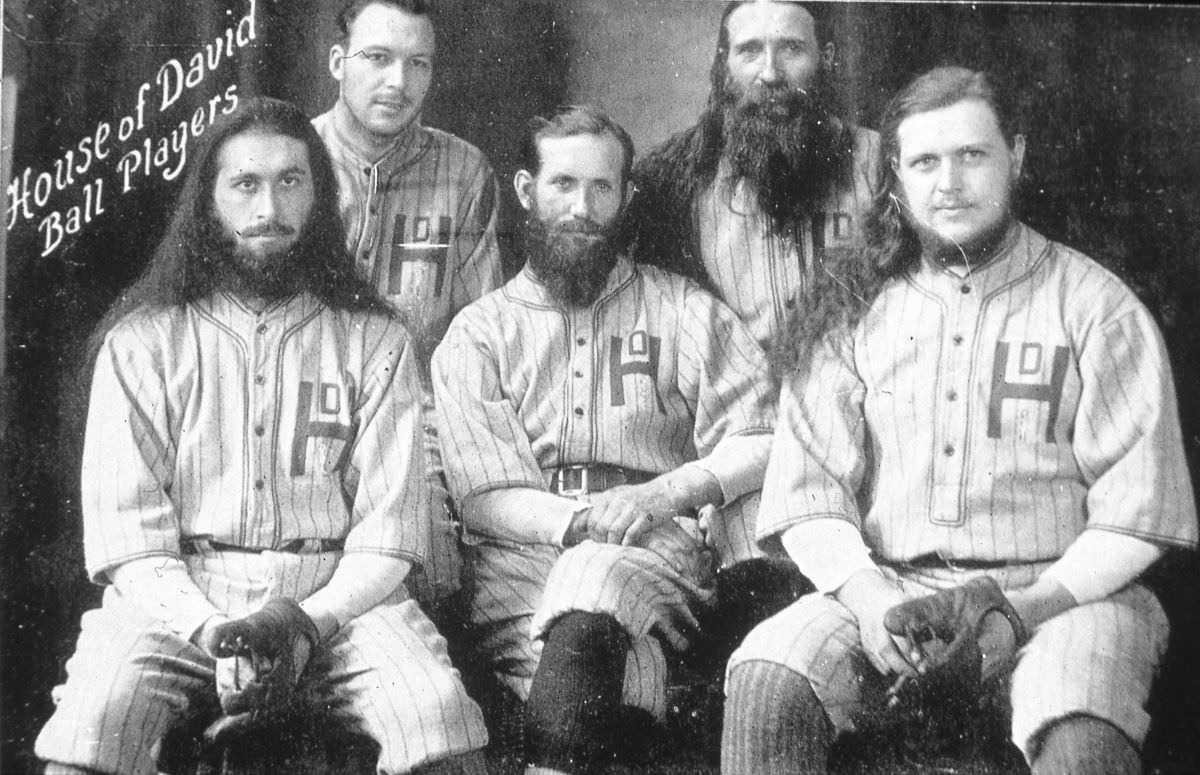 Long-haired and Bearded baseball team: The House of David team was a baseball version of the Harlem Globetrotters