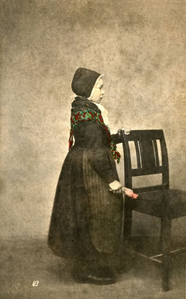 A little girl from Jolster in Norwegian costume, 1870s