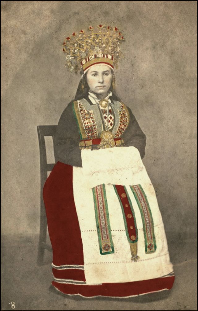 Bride from Hardanger, 1870s