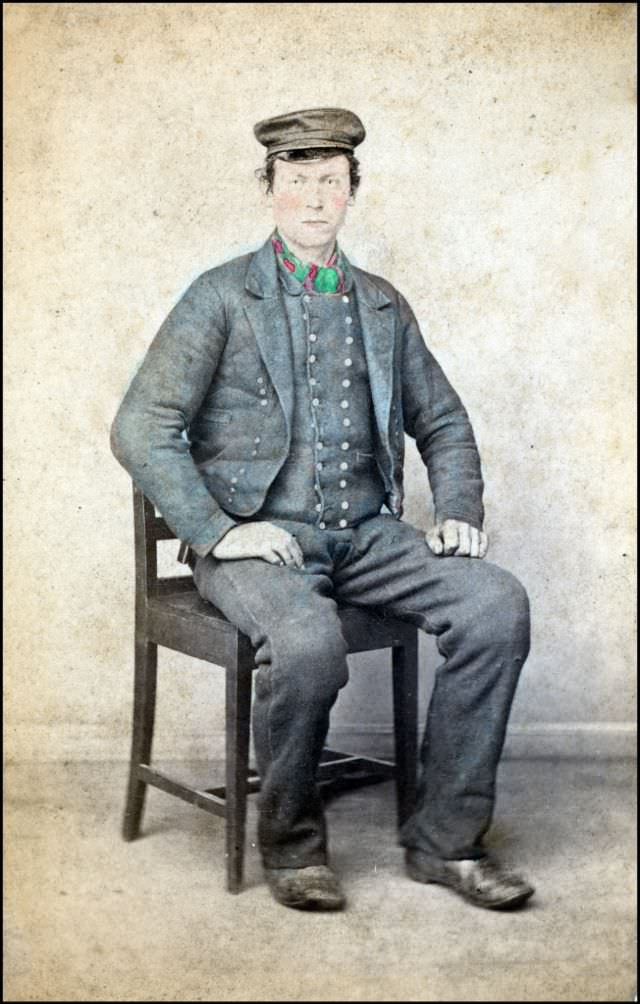 Man from Modalen in Norwegian costume, 1870s