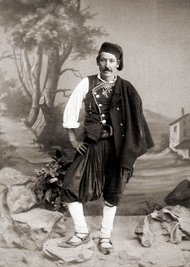 Mediterranean traditional male costume, 1890s