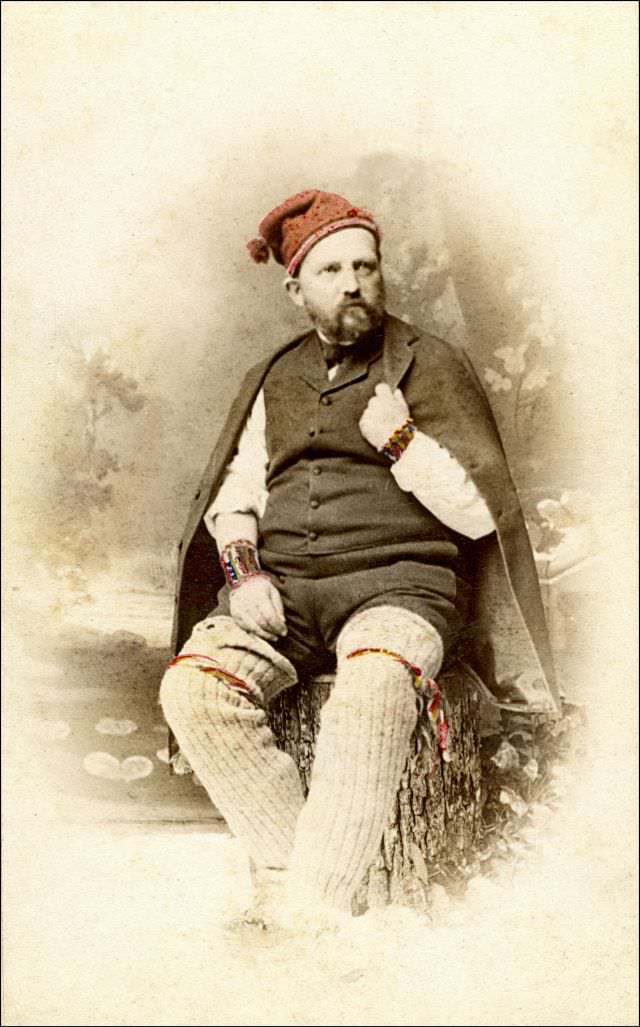 Man in a traditional costume, probably Göttingen, Germany, 1870s