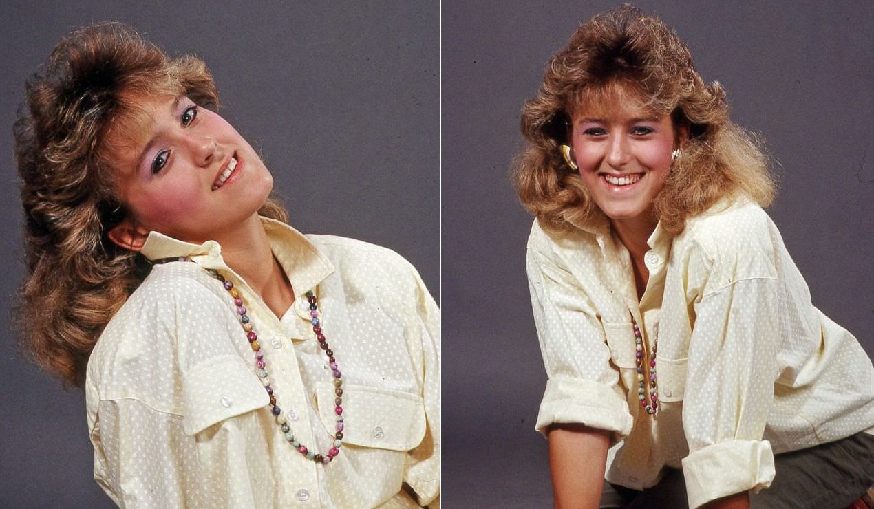 Girl posing in the studio 1980s