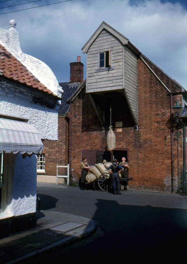 Hoist at the Sole Bay Brewery, Southwold, Suffolk