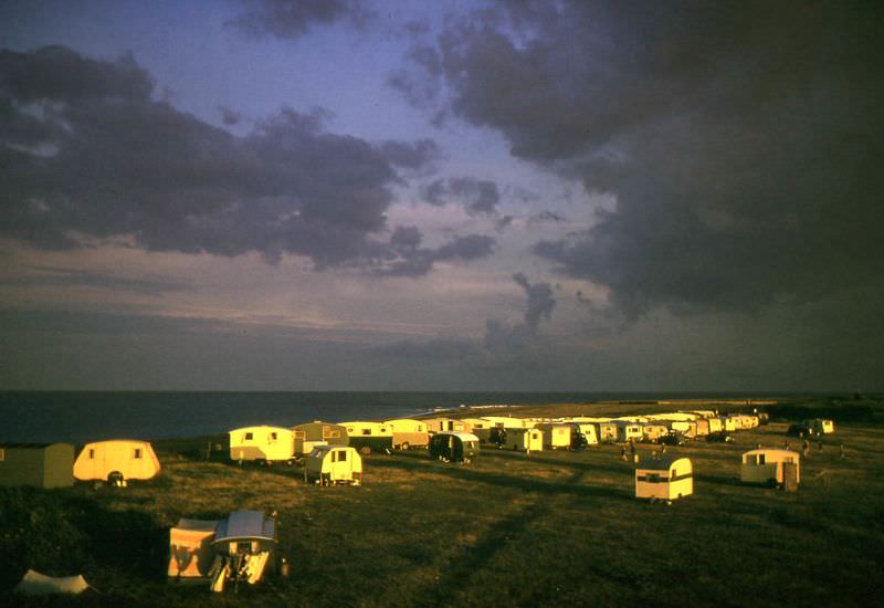 Caravans, likely near Kessingland, Suffolk