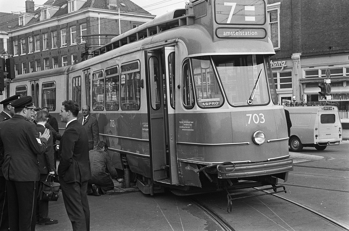 Line 7 gone off the rails at Frederiksplein, August 8, 1968