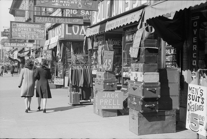 Pawnshops and secondhand stores, Minneapolis, 1939