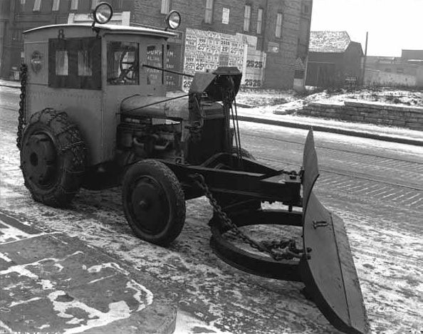 Snowplow owned by Jefferson Transportation Company, Minneapolis, 1930s