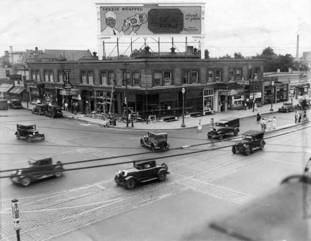 Southwest corner of Snelling and University, St. Paul, Minneapolis, 1932