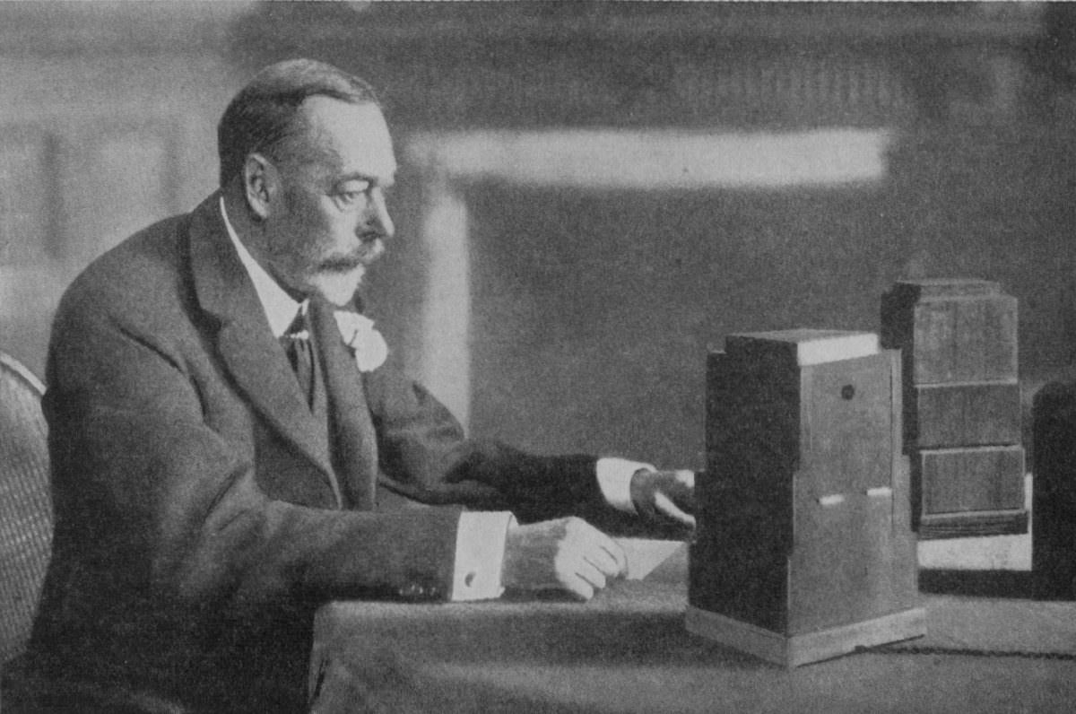 George V giving the 1934 Royal Christmas Message on BBC Radio