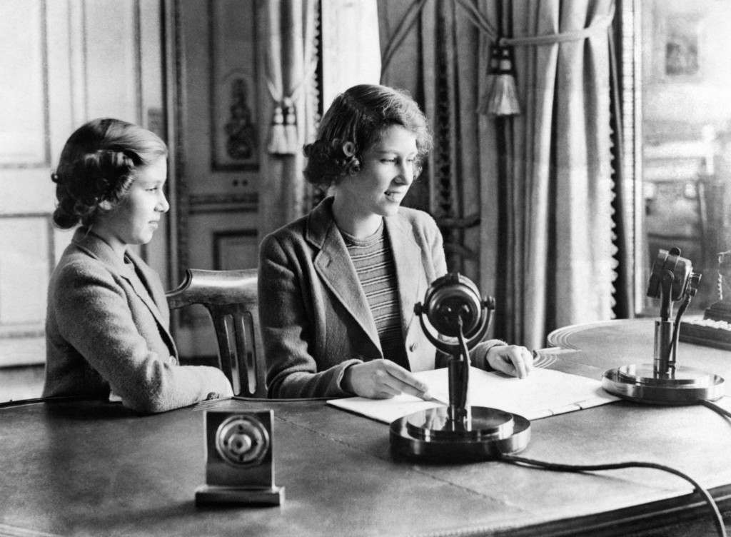 A wartime picture of Princess Elizabeth (right) and Princess Margaret after they broadcast on “Children’s Hour” from Buckingham Palace.