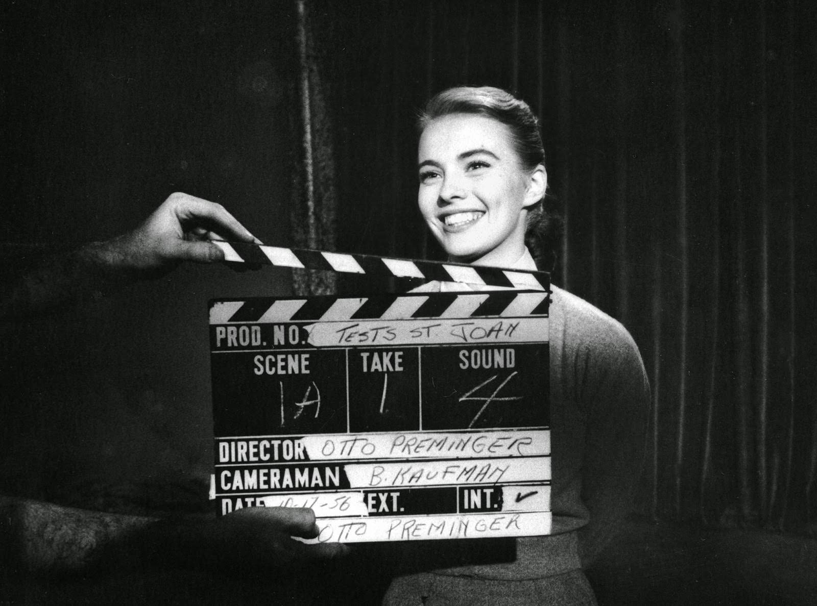 Jean Seberg, before the famous haircut, at her screen test for "Saint Joan," 1956