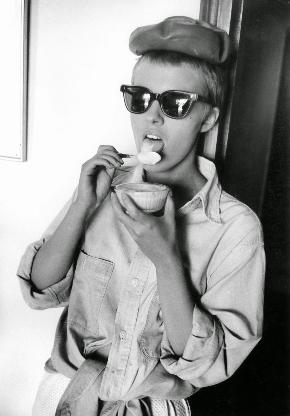 Jean Seberg during filming of "Bonjour Tristesse" in France, 1957