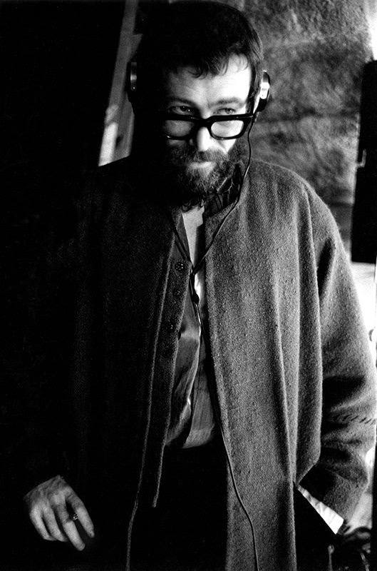 Peter O'Toole listens to playback of a scene he has just made as Henry II, in "The Lion in Winter," France, 1967