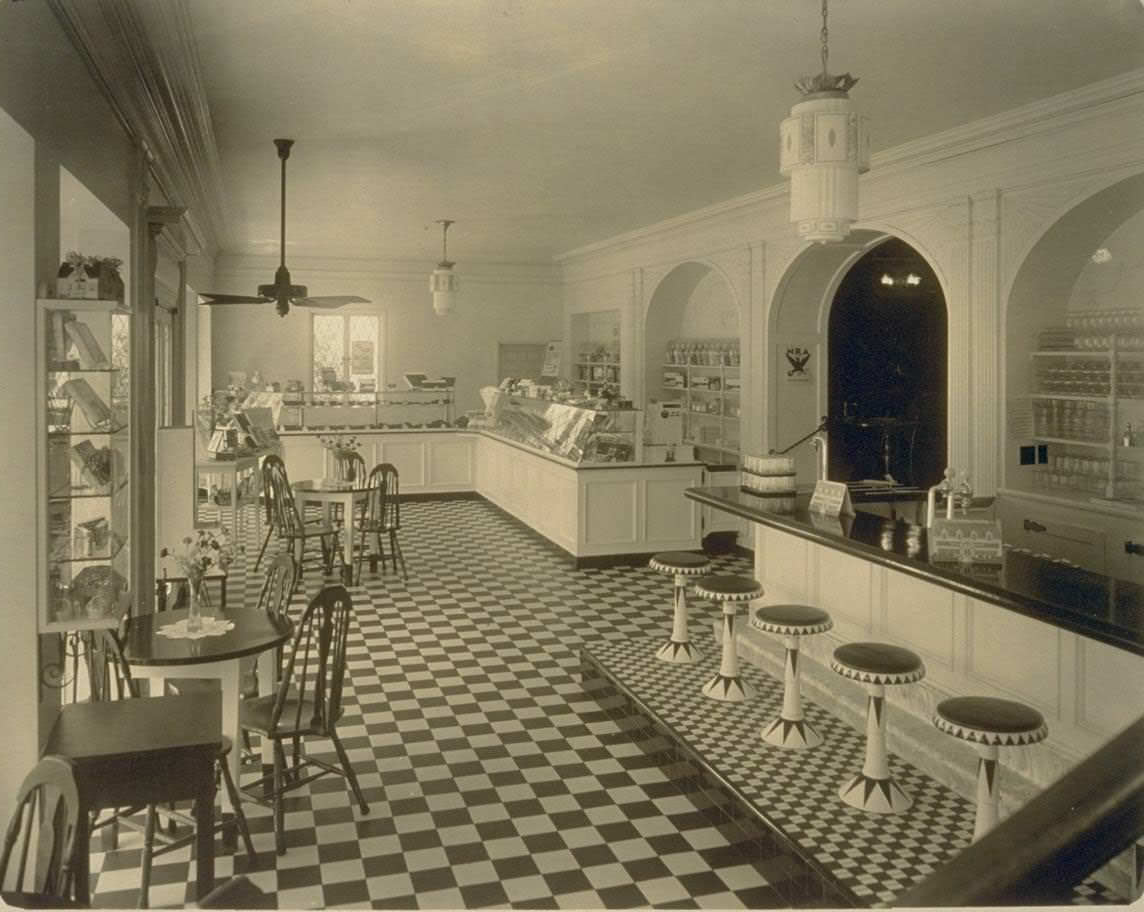 Interior staris of an unidentified building, 1920s.