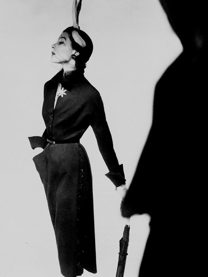 Bettina Graziani wearing Jacques Fath, 1950