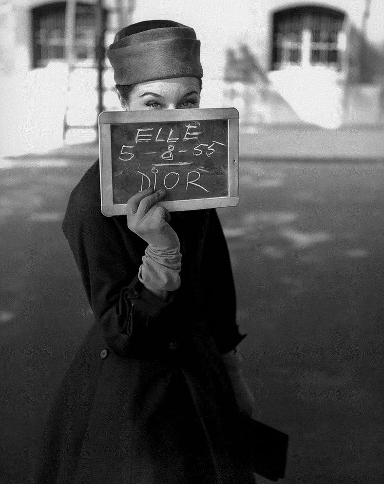 Bettina Graziani wearing Christian Dior, 1955