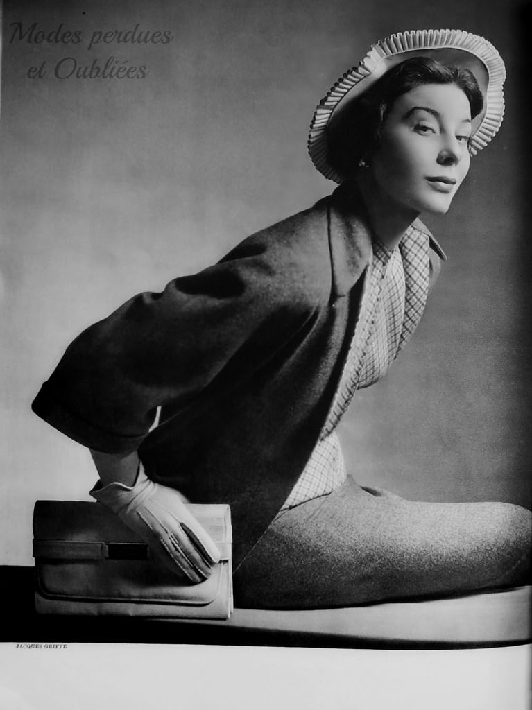 Bettina Graziani wearing Jacques Griffe, 1949