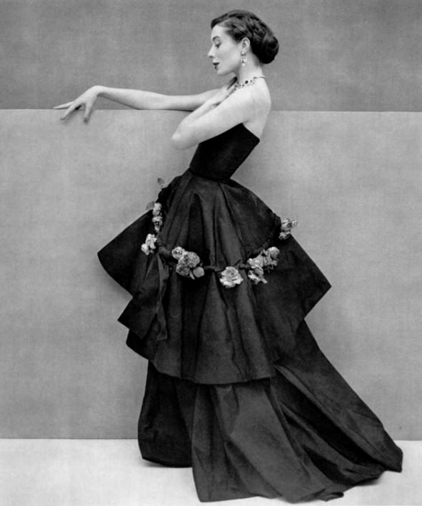 Bettina Graziani wearing Madame Grès, Fall 1950