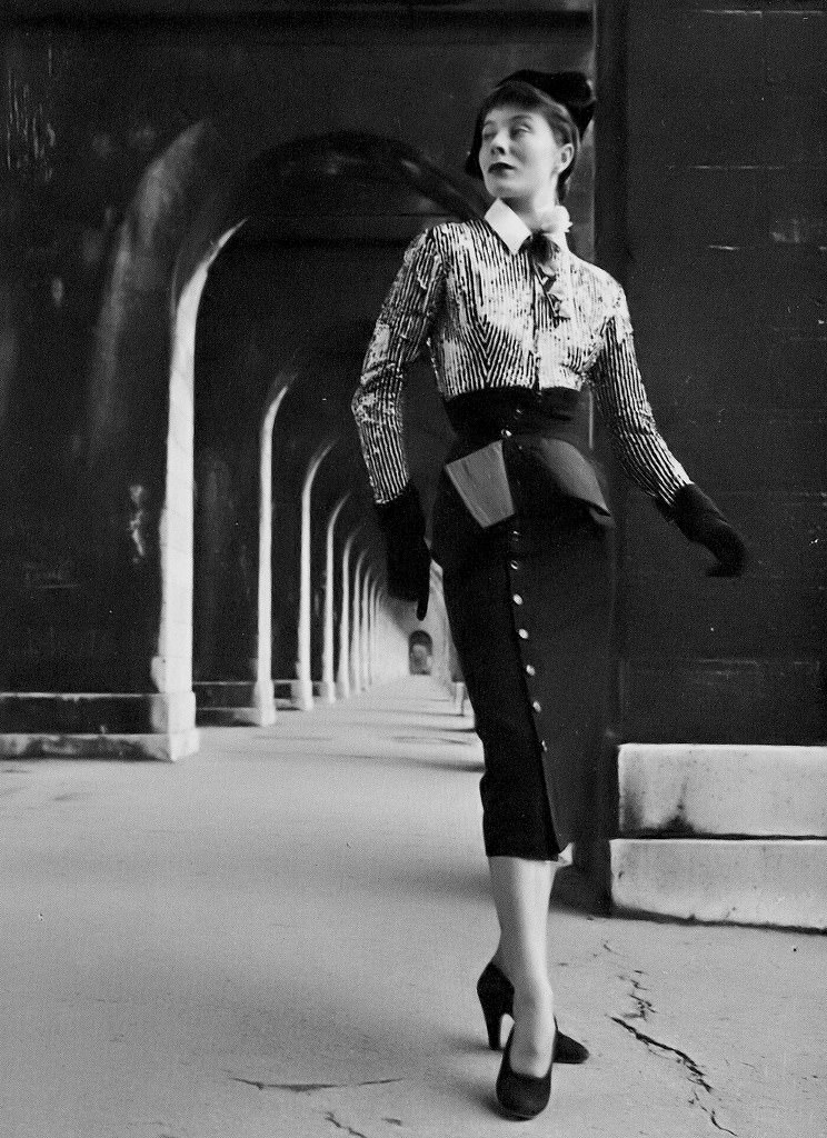 Bettina Graziani in one of Jacques Fath's most popular designs, 1949