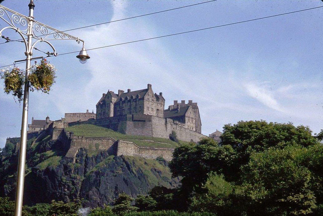 Edinburgh Castle from Princes Street, 1953