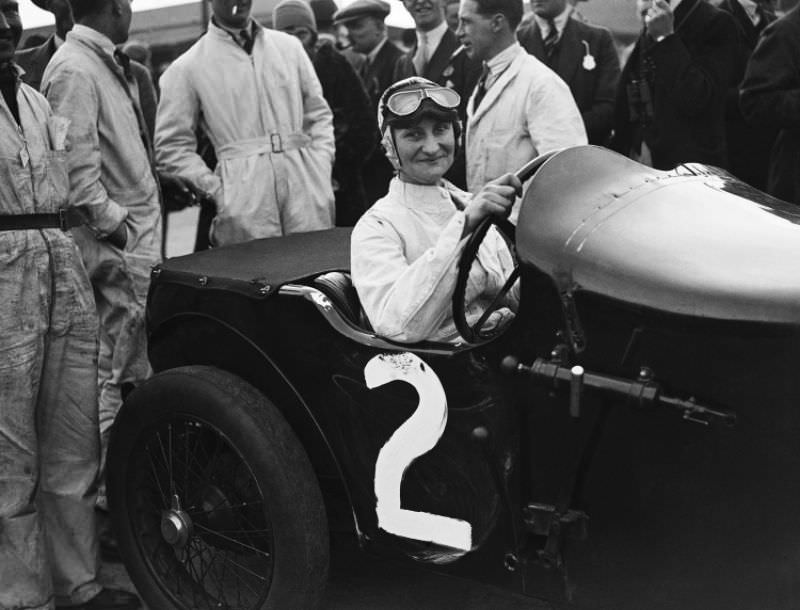 Elsie Wisdom at Brooklands, 1930.