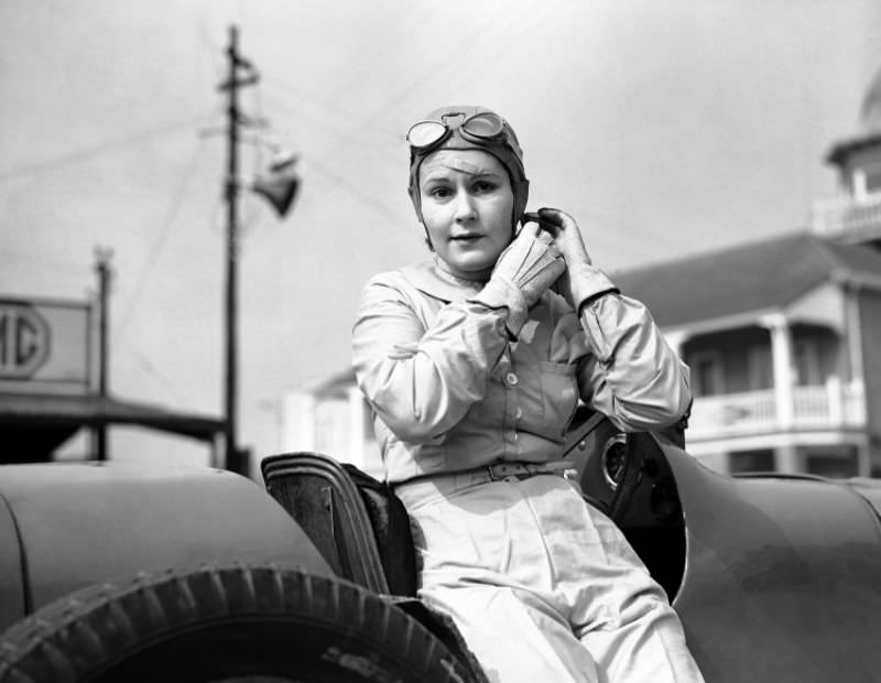 Kay Petre at Brooklands, March 1938.