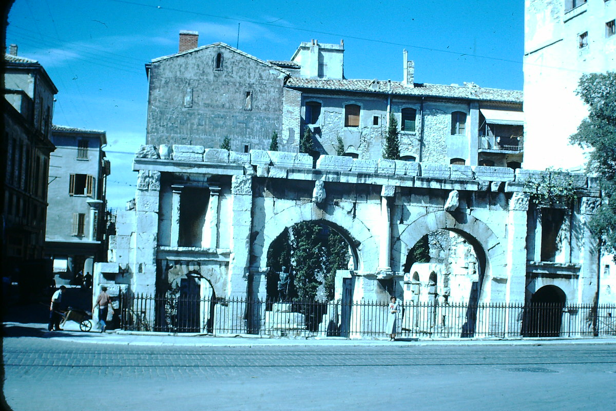 Augustus Arch- Original Wall- Nimes, France, 1953