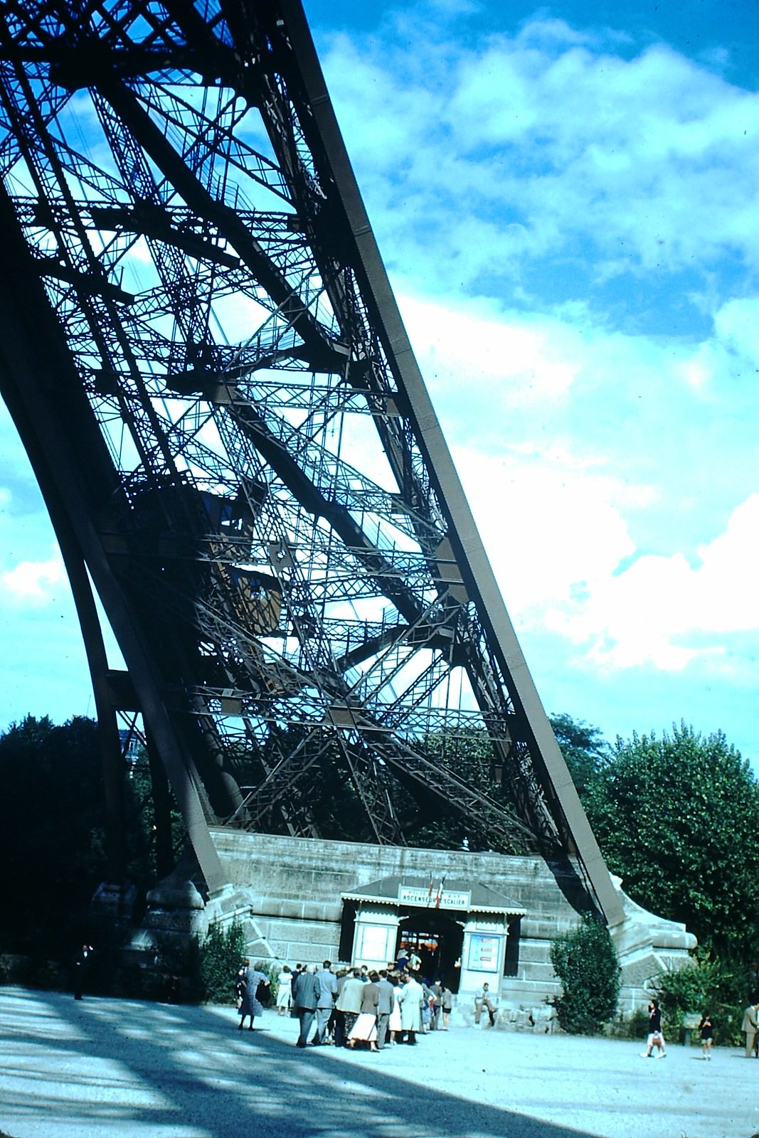One Leg of Eiffel Tower- Paris, France, 1953