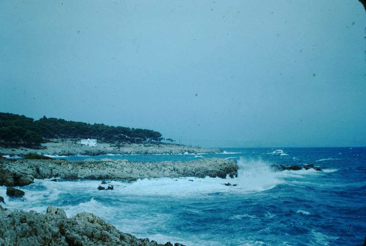 Coast Nr Cap D'Antibes-Mistral Blowing, Nice, France, 1953