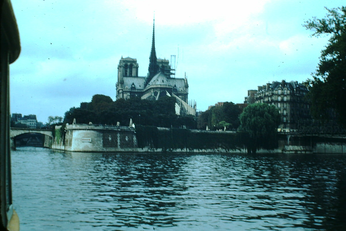 Notre Dame- from the Seine- Paris, France, 1953