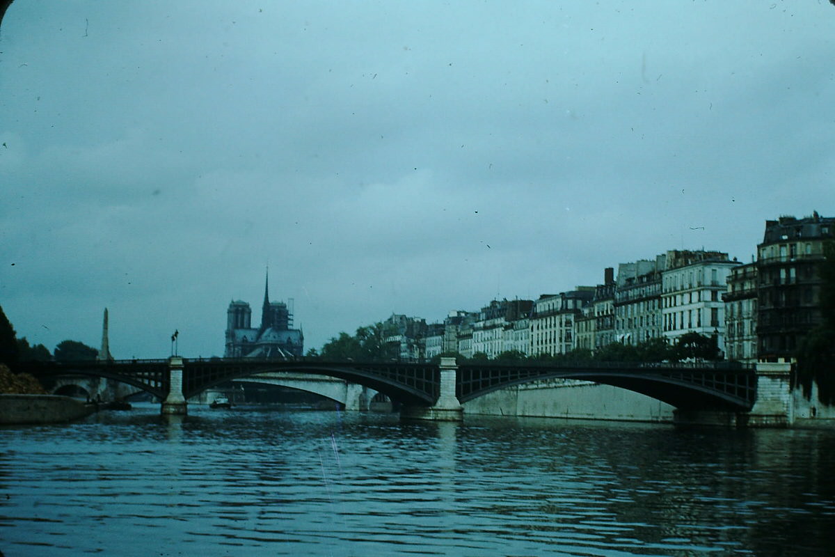 Notre Dame from the Seine- Paris, France, 1953