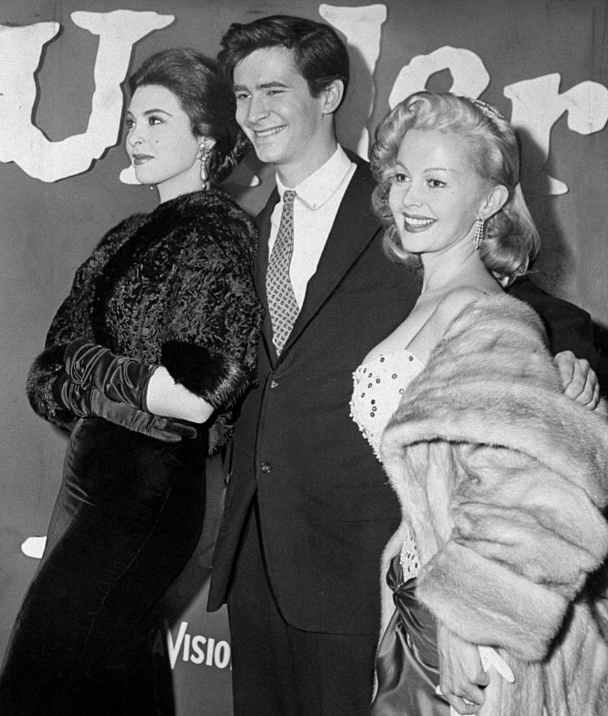 Greta Thyssen with Anthony Perkins and Tina Louise at the debut of "Desire Under the Elms" at the Odeon Theatre.