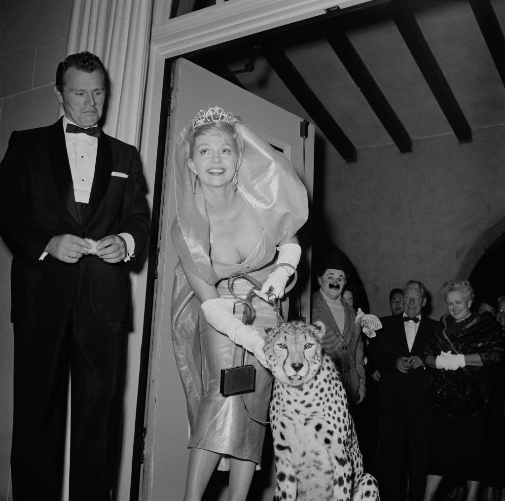 Greta Thyssen attends the Publicists' Ballyhoo Ball in Los Angeles, 1955.
