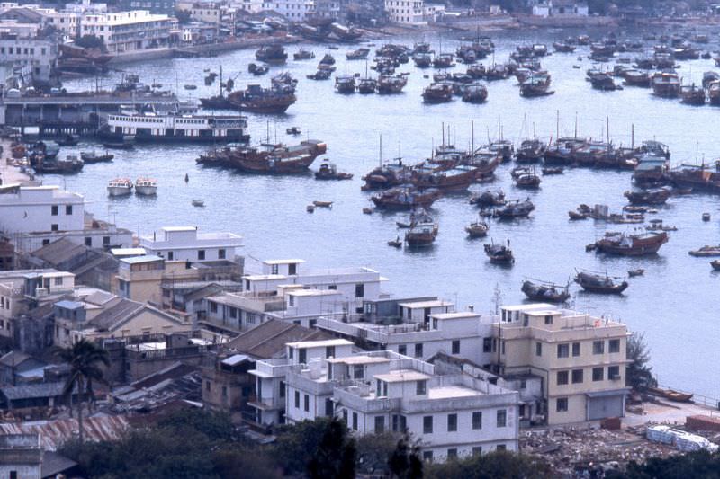 Ferry docked at Cheung Chau (Dumbbell Island), Hong Kong