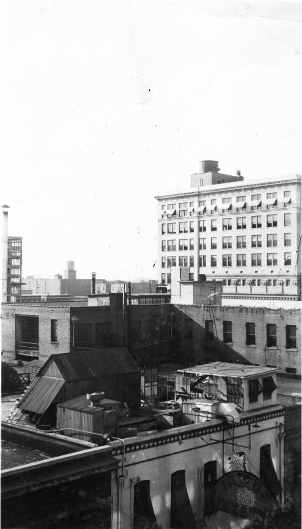 View of downtown rooftops, 1930s.