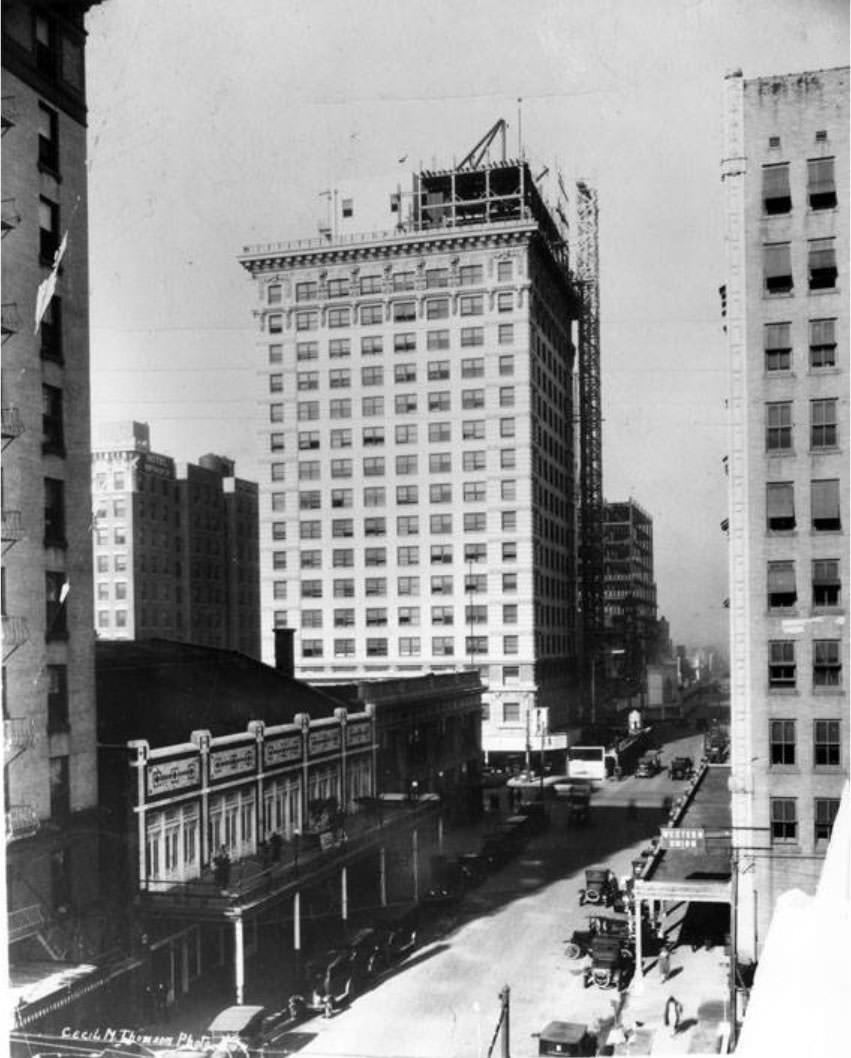 Building under construction in Houston central business district