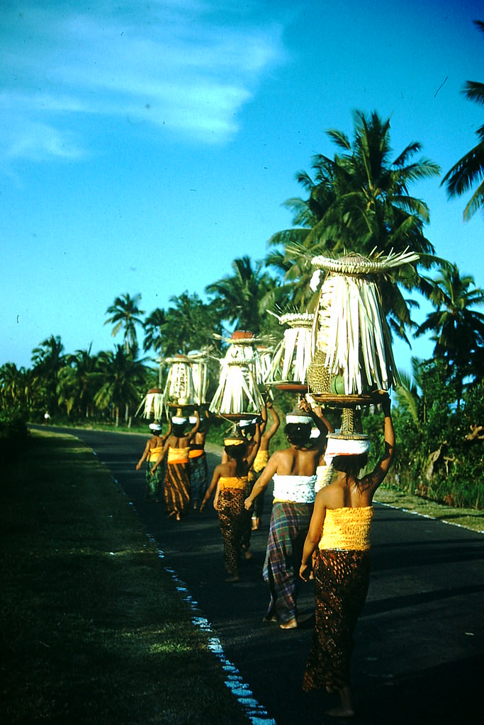 Temple Offerings- Bali, Indonesia, 1952