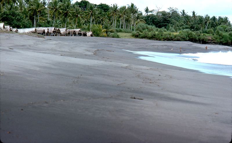 Bali beach and boathouses, 1970s