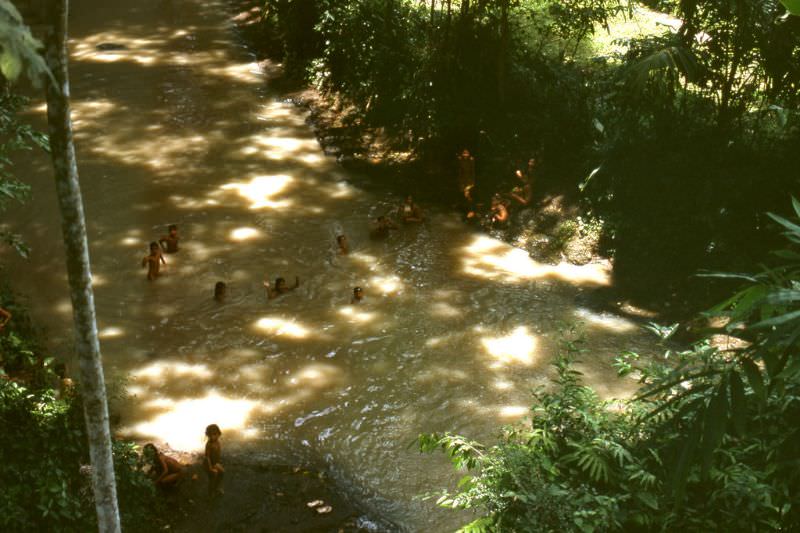 Balinese children at their favorite swimming hole, 1970s