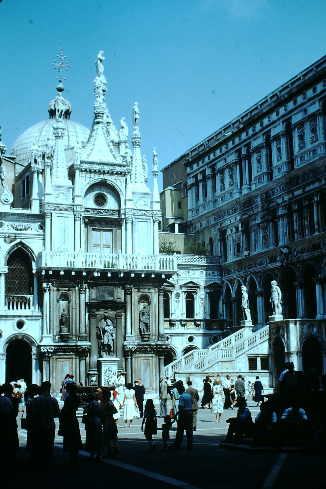 Courtyard of Doge's Palace- Venice, Italy, 1954.