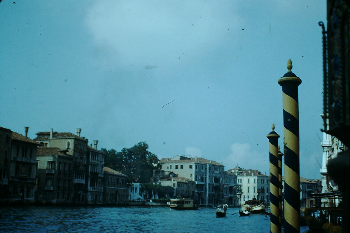Grand Canal fr Grand Hotel- Venice, Italy, 1954.