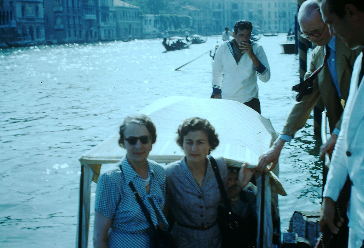 Boarding a Gondola- Venice, Italy, 1954.