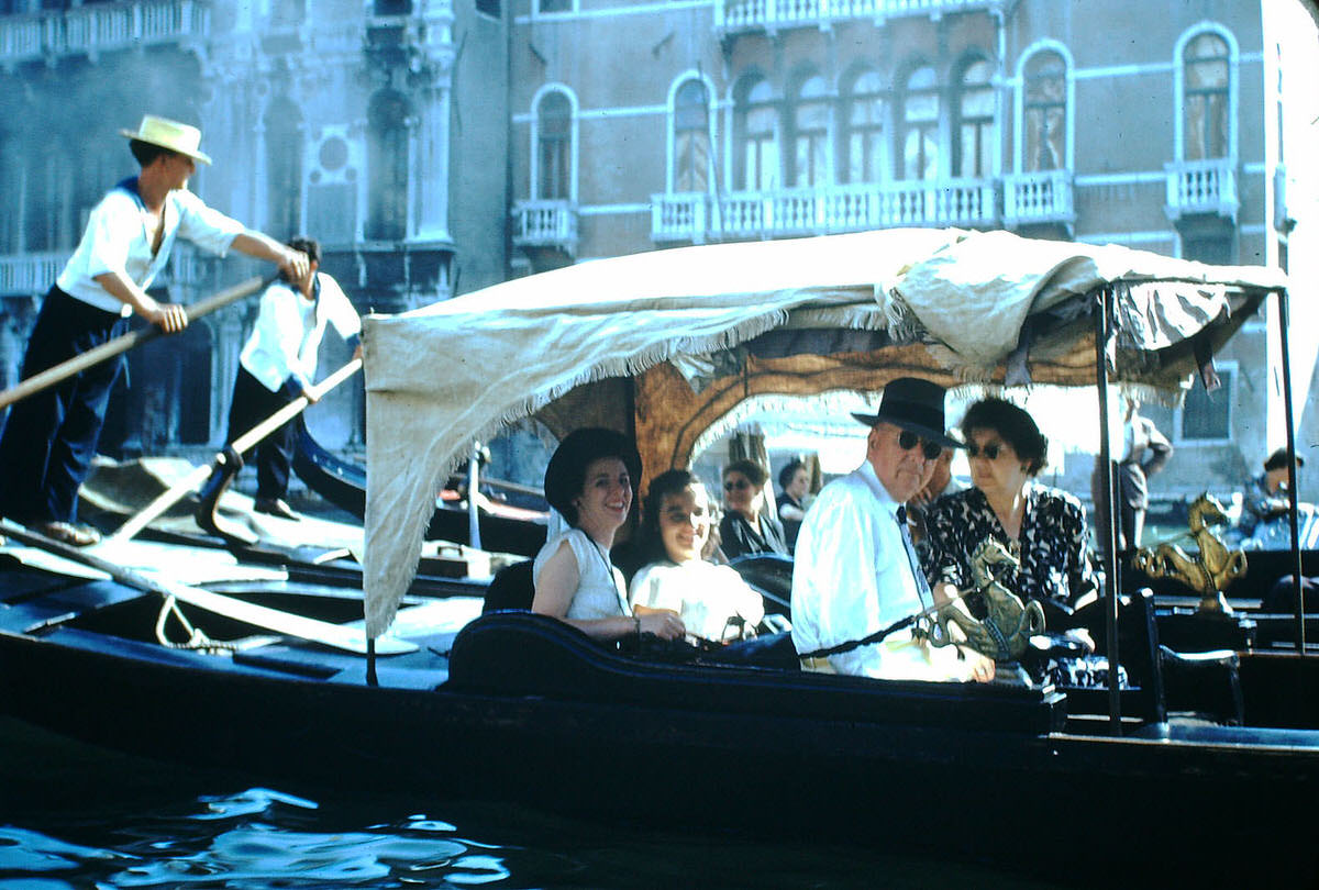 Gondola Party- Sarah Brien-Mary Manning Peters-Dr & Mrs BW Neeley- Venice, Italy, 1954.