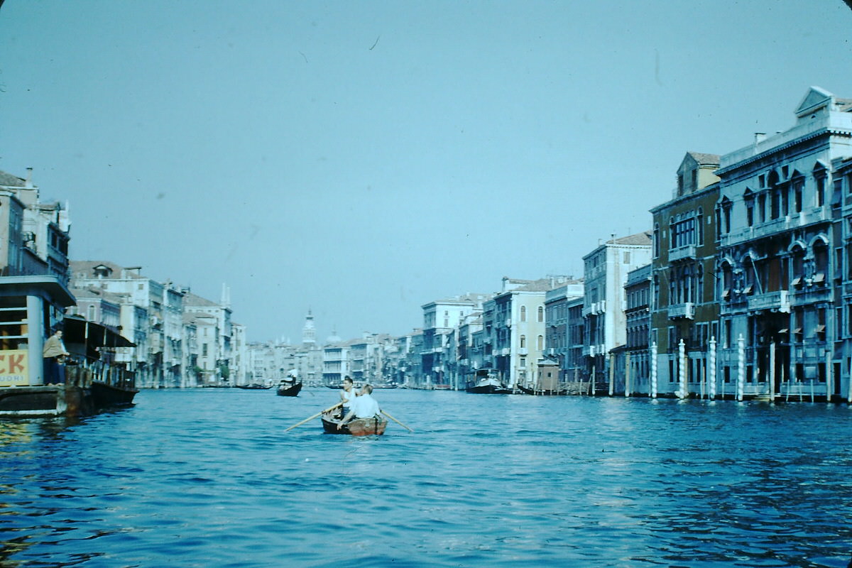 Canal Scene- Venice, Italy, 1954.